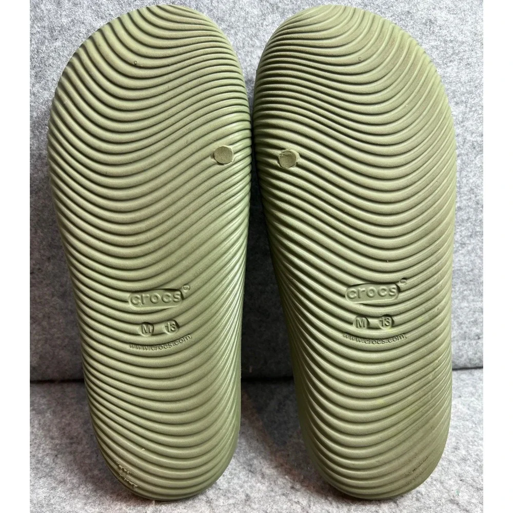 Crocs Mellow Recovery Slides Olive Green Comfort Waterproof Sandals Mens Sz 13
